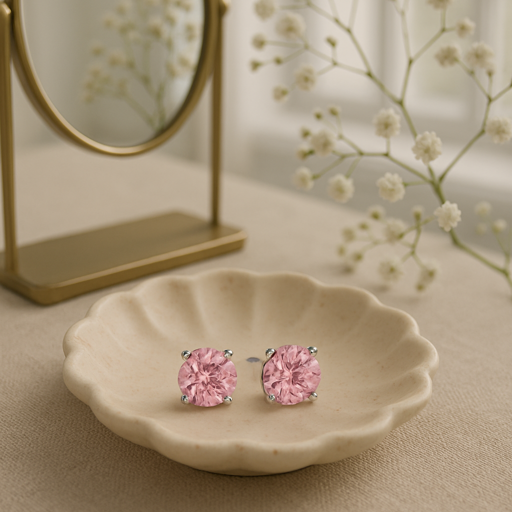 Blush Solitaire Stud