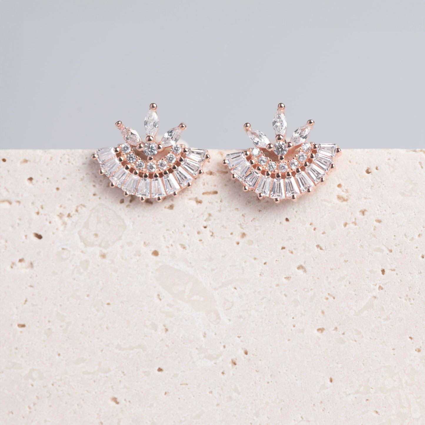Moon Flower Stud (Rose Gold)
