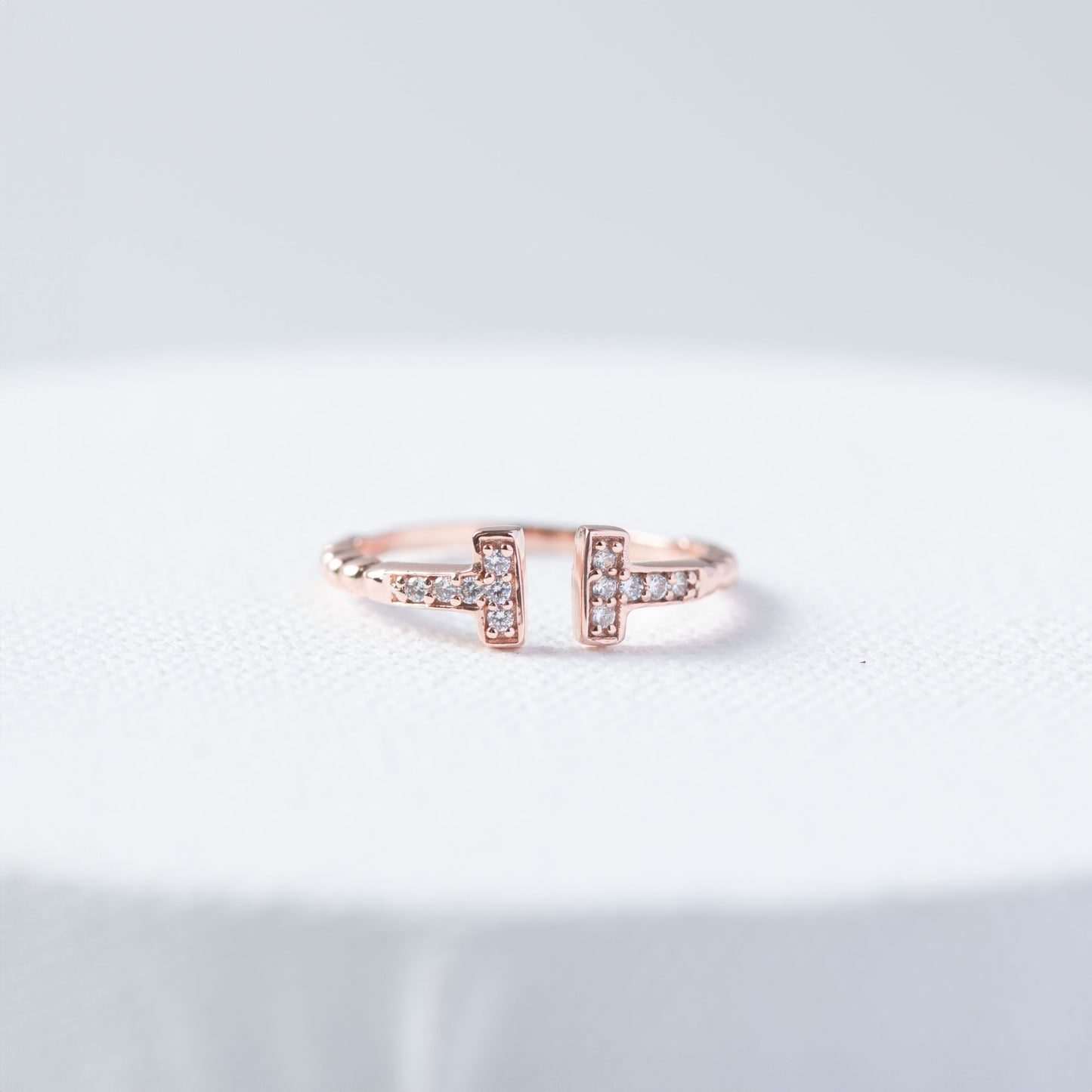 Dainty Adjustable Bar Ring (Rose Gold)