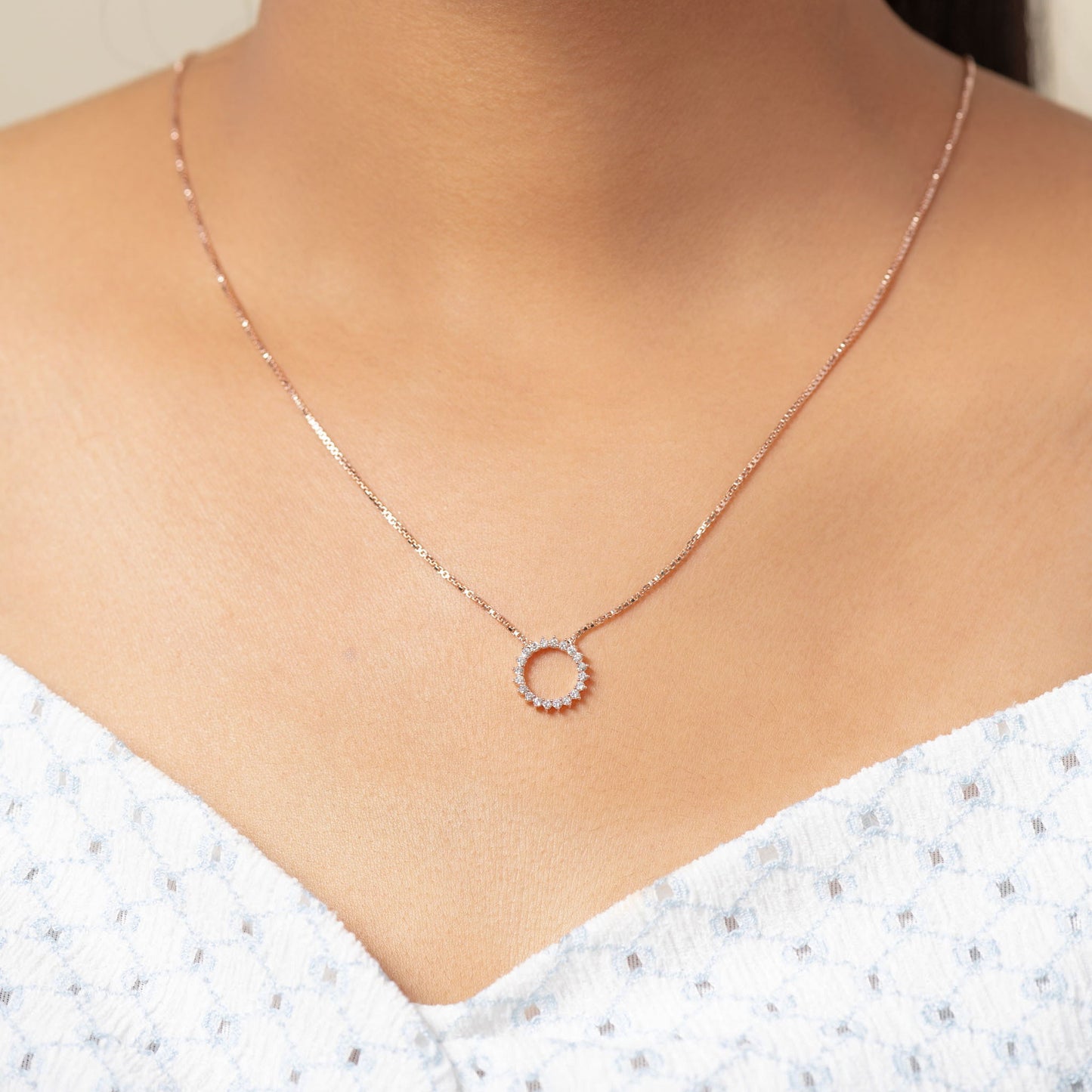 Eternal Halo Round Pendant (Rose Gold)