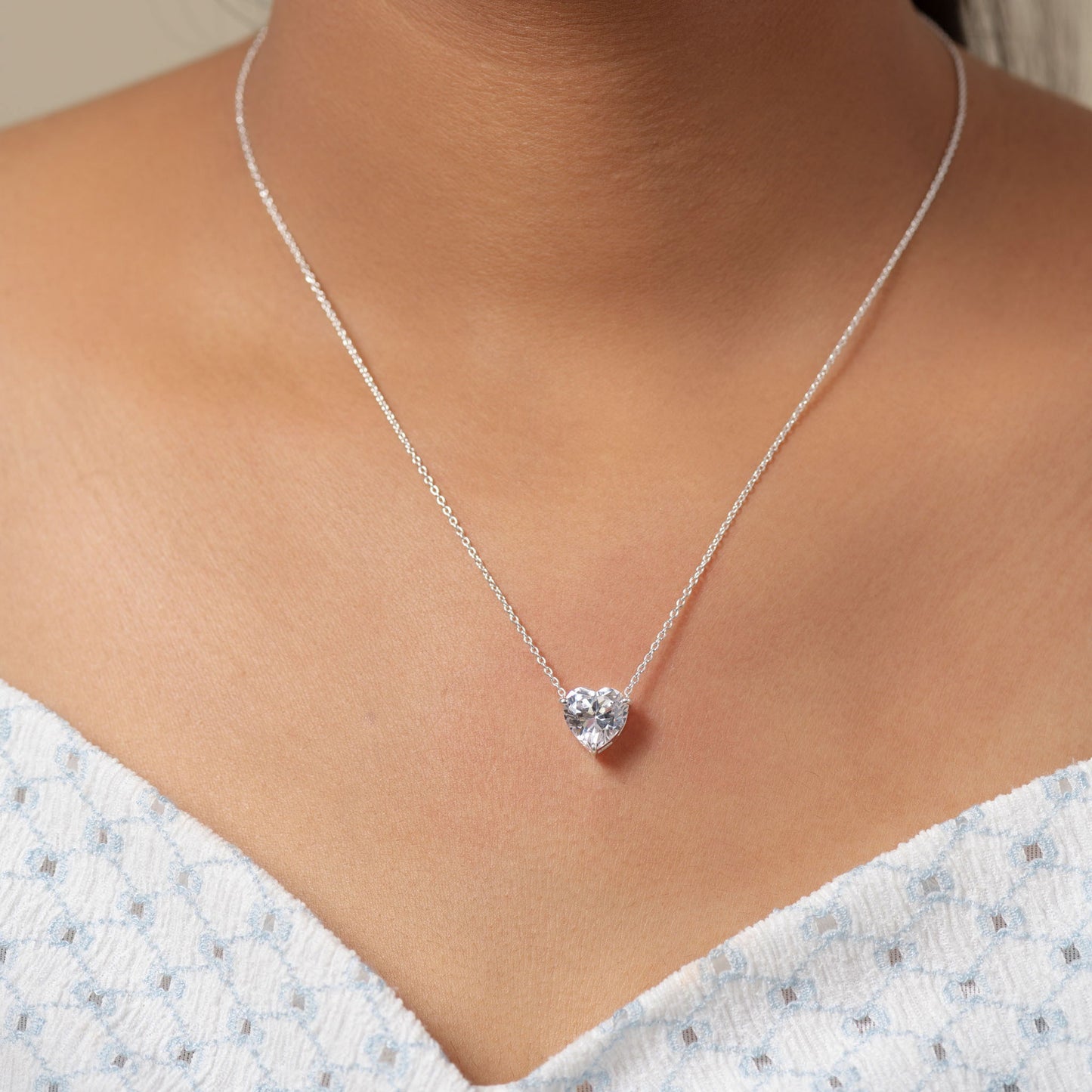 Radiant Heart Solitaire Pendant