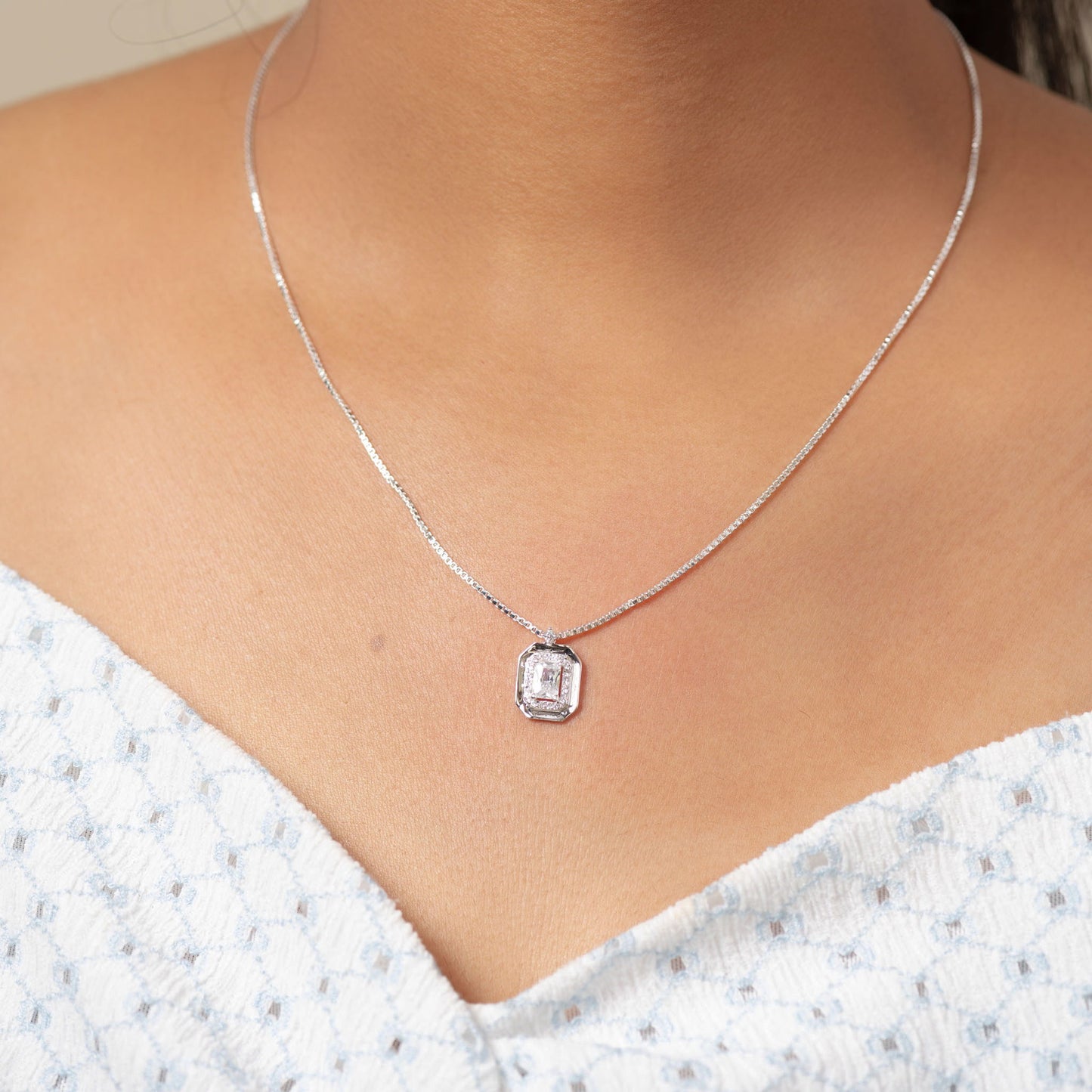 Luminous Octagon Halo Pendant