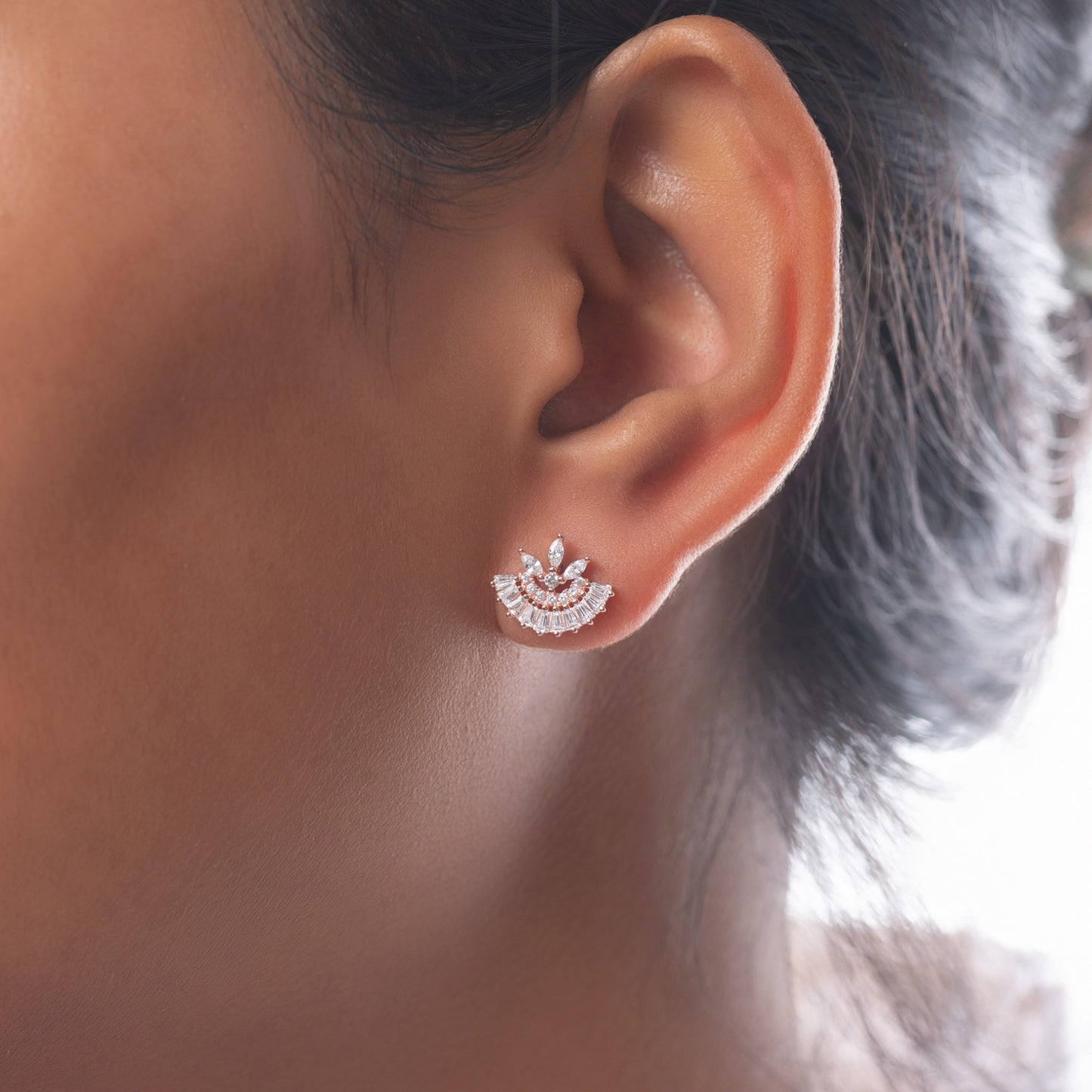 Moon Flower Stud (Rose Gold)