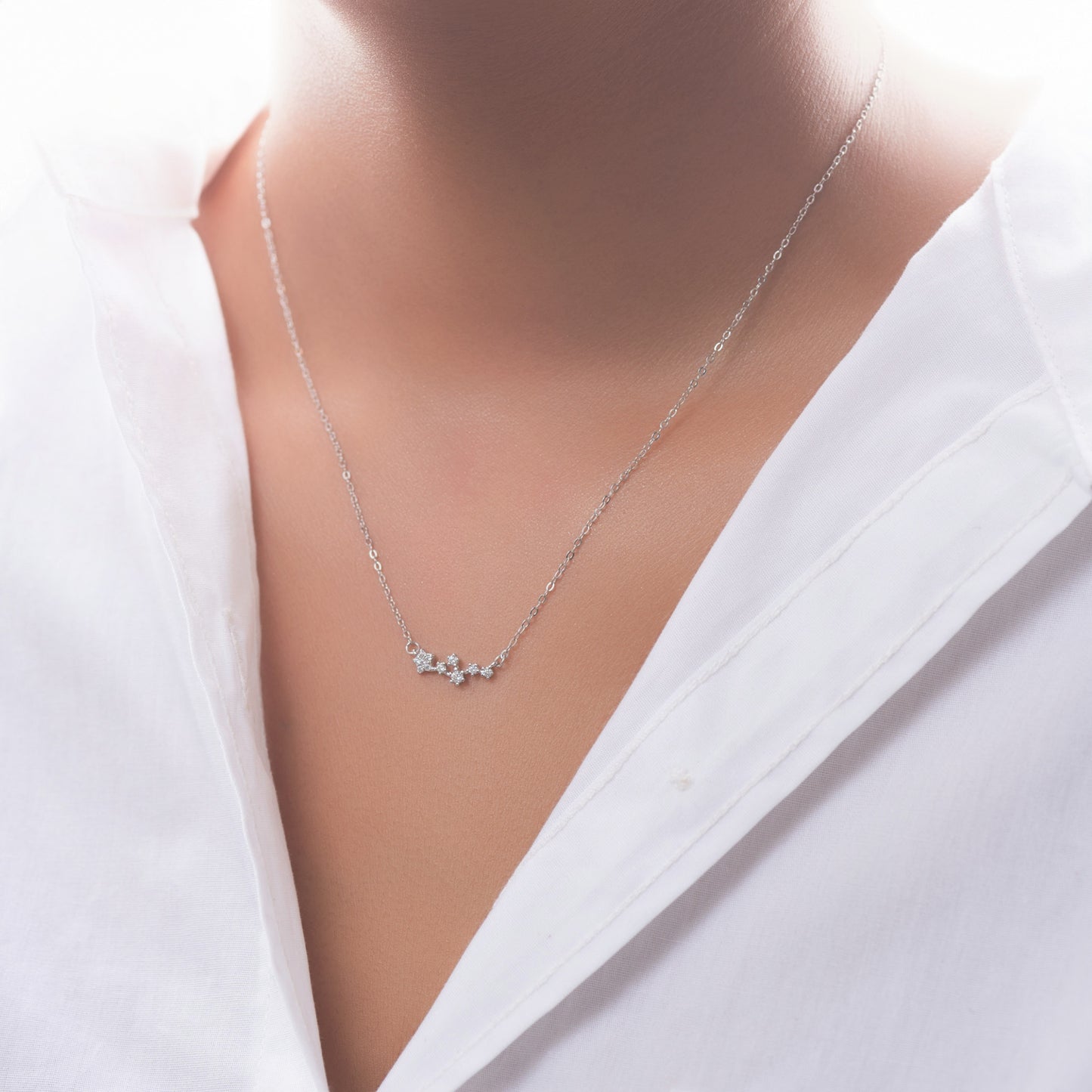 Silver Starry Night Charm Necklace