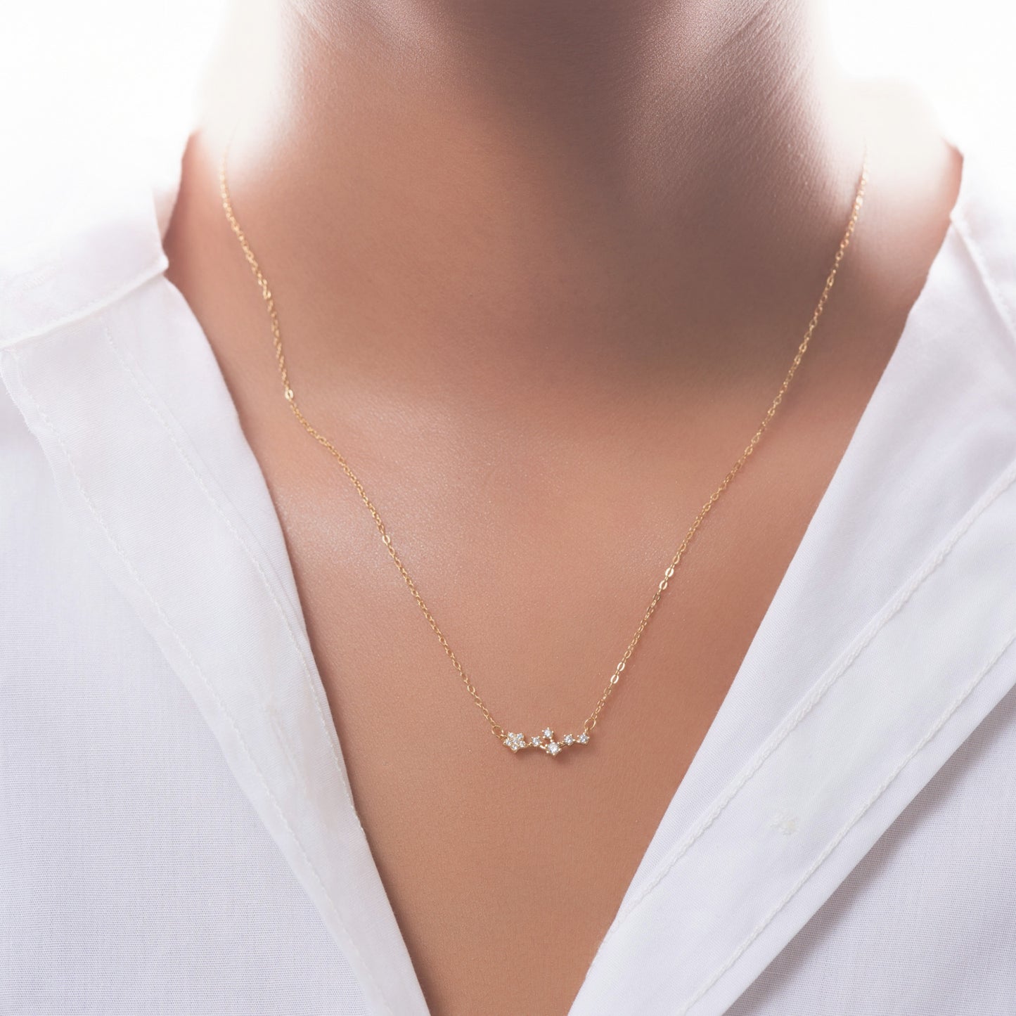 Golden Starry Night Charm Necklace