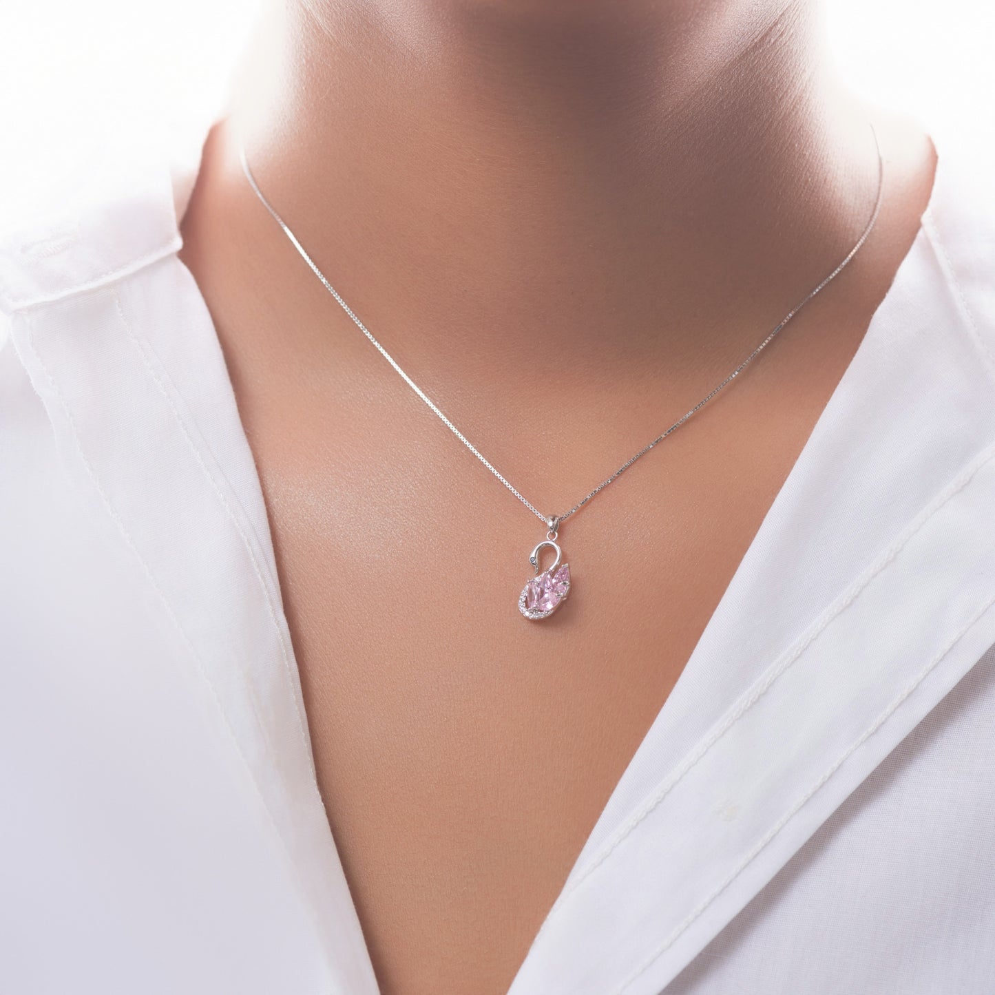 Blush Swan Pendant