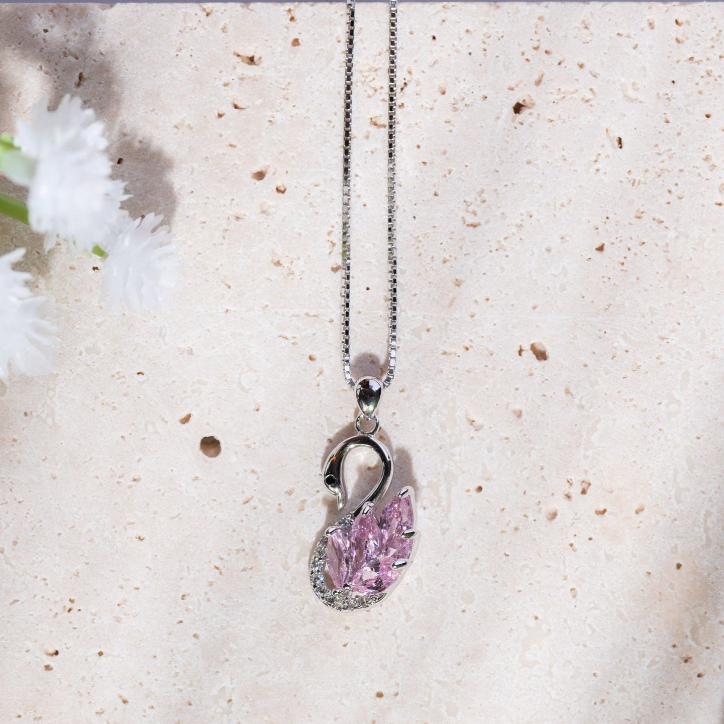Blush Swan Pendant
