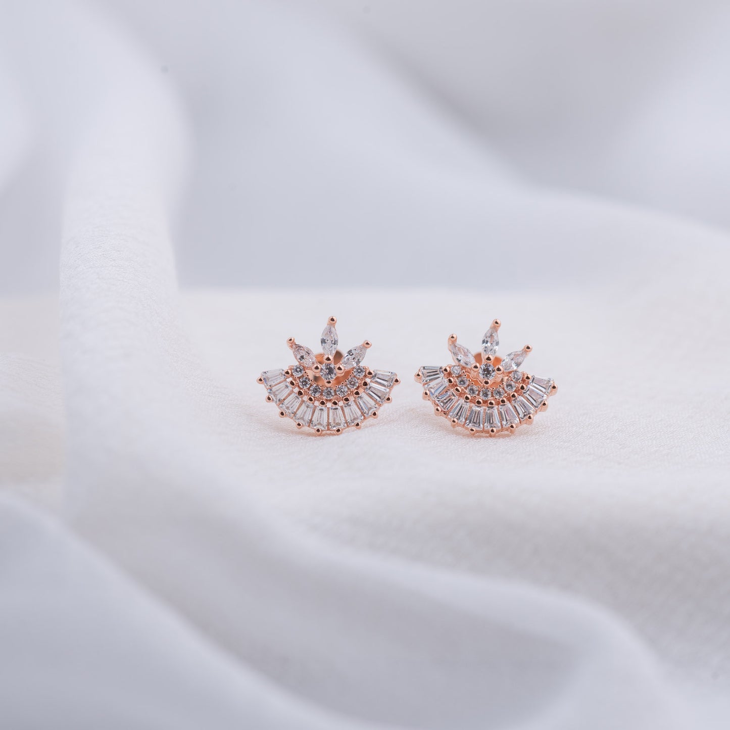 Moon Flower Stud (Rose Gold)