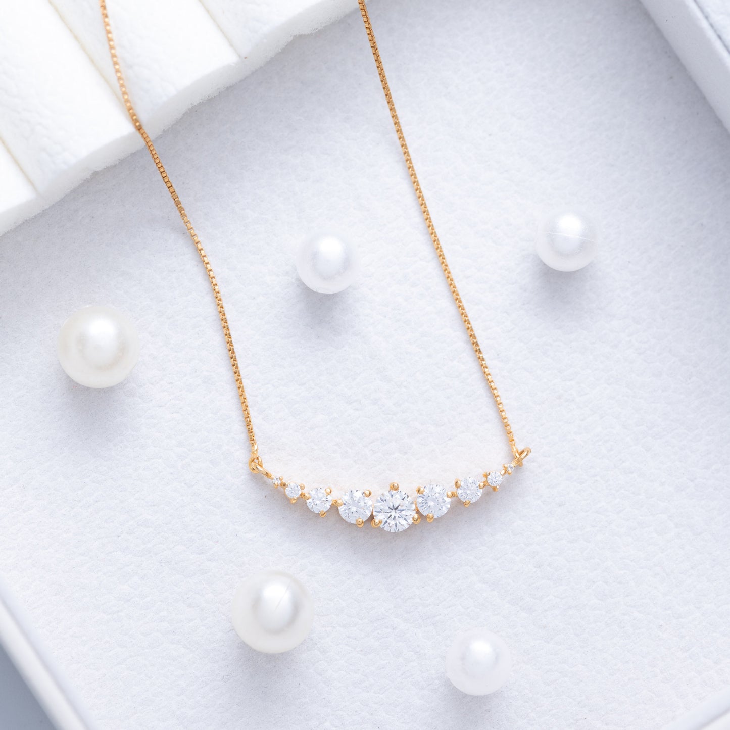 Gold Necklace with sparkling CZ stones