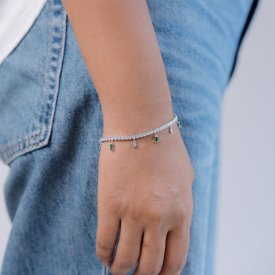 Dazzle Drop Tennis Bracelet 925 Silver for Women | Ivaana Silver