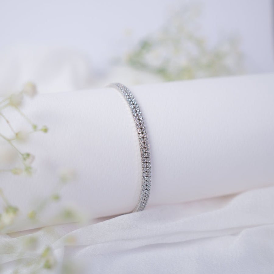 Vienna- 2 Line Tennis Bracelet 925 Silver for Women | Ivaana Silver