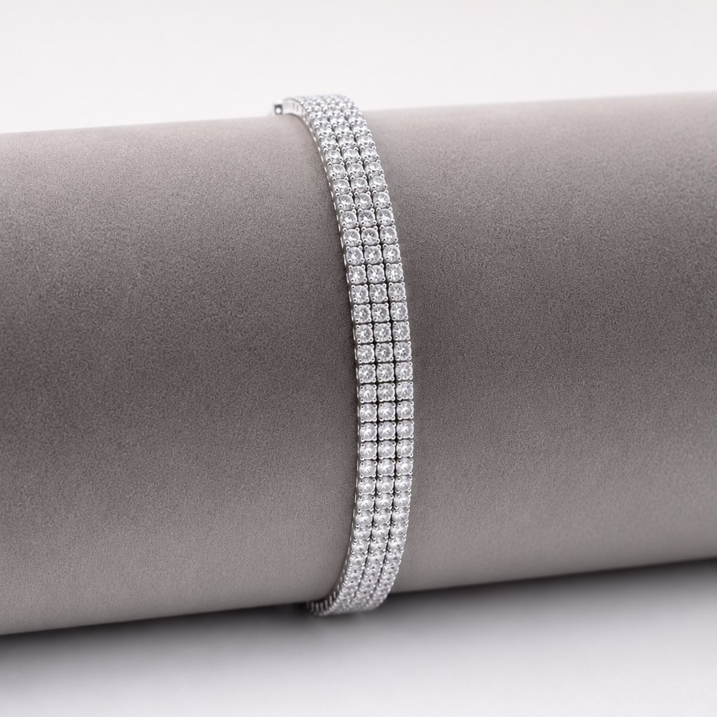Aurora- 3 Line Tennis Bracelet 925 Silver for Women | Ivaana Silver