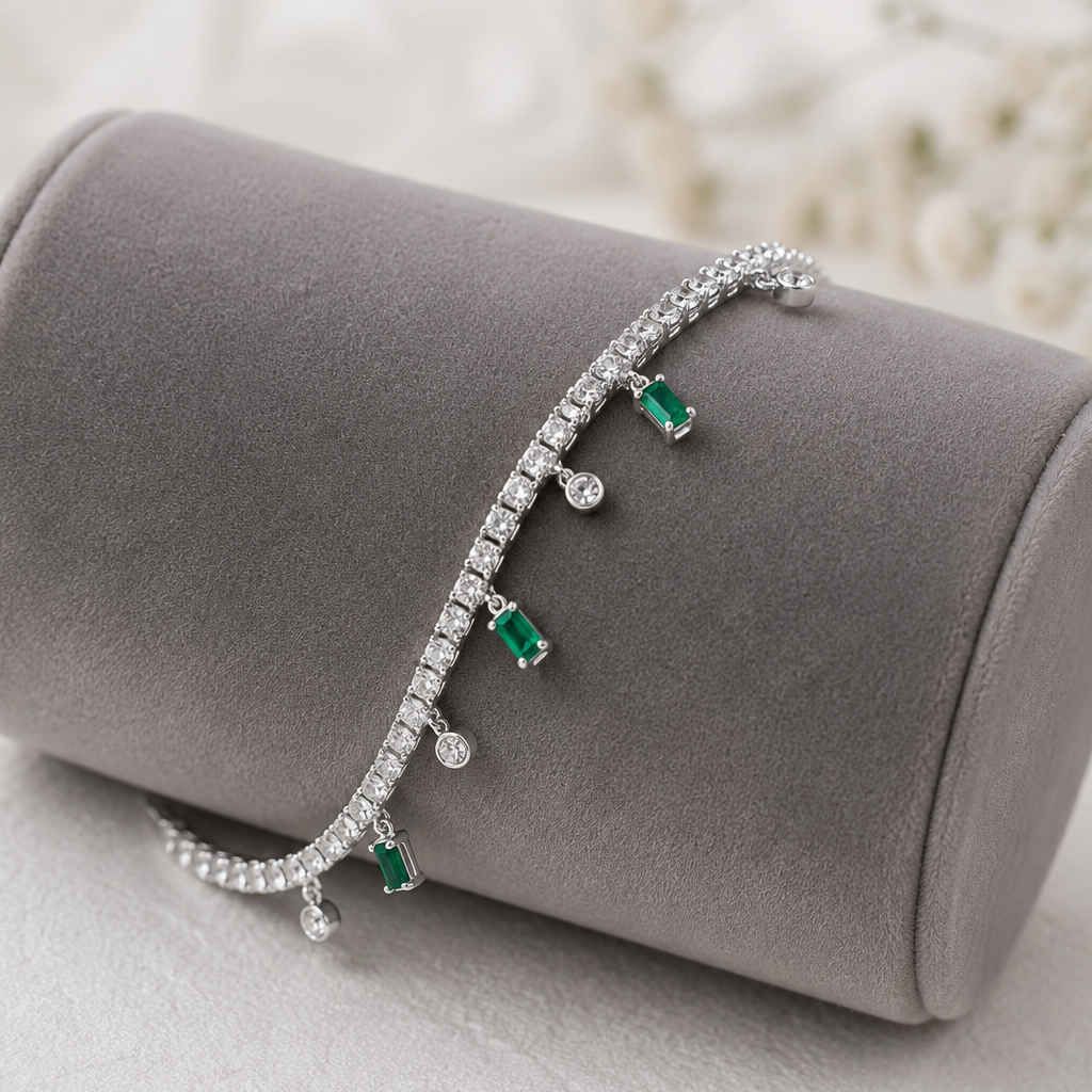 Dazzle Drop Tennis Bracelet 925 Silver for Women | Ivaana Silver