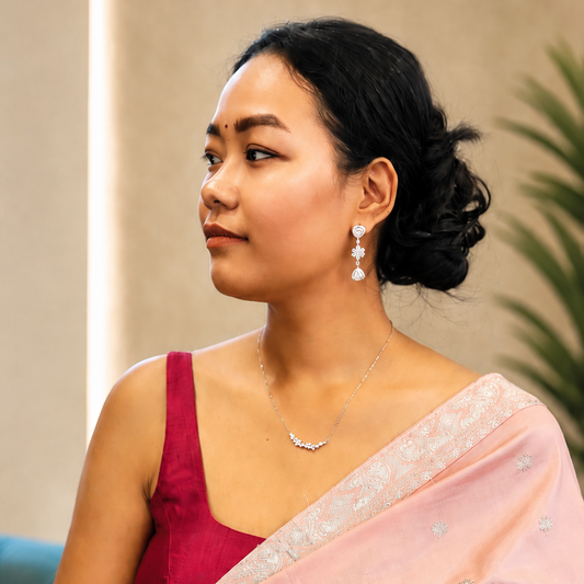 Diana's Dangling Drops Earrings 925 Silver for Women | Ivaana Silver