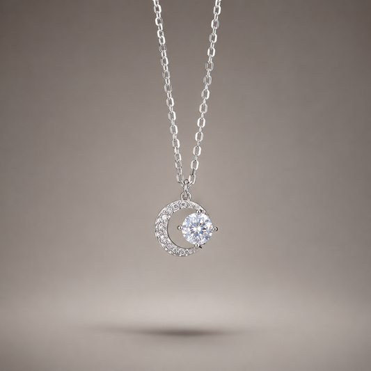 Moonshine Pendant Necklace 925 Silver for Women | Ivaana Silver