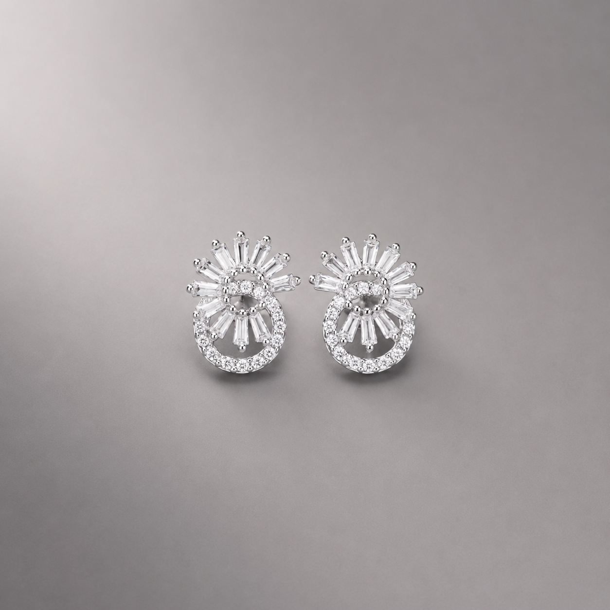 Pretty Silver Floral Stud Earrings 925 Silver for Women | Ivaana Silver