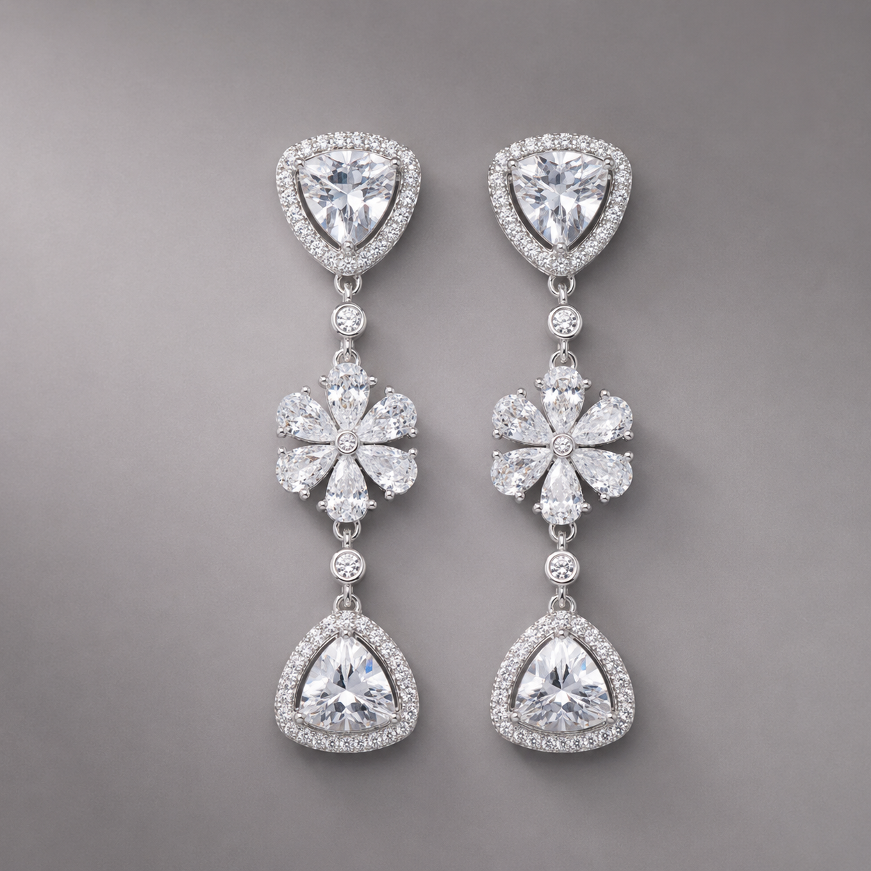 Diana's Dangling Drops Earrings 925 Silver for Women | Ivaana Silver