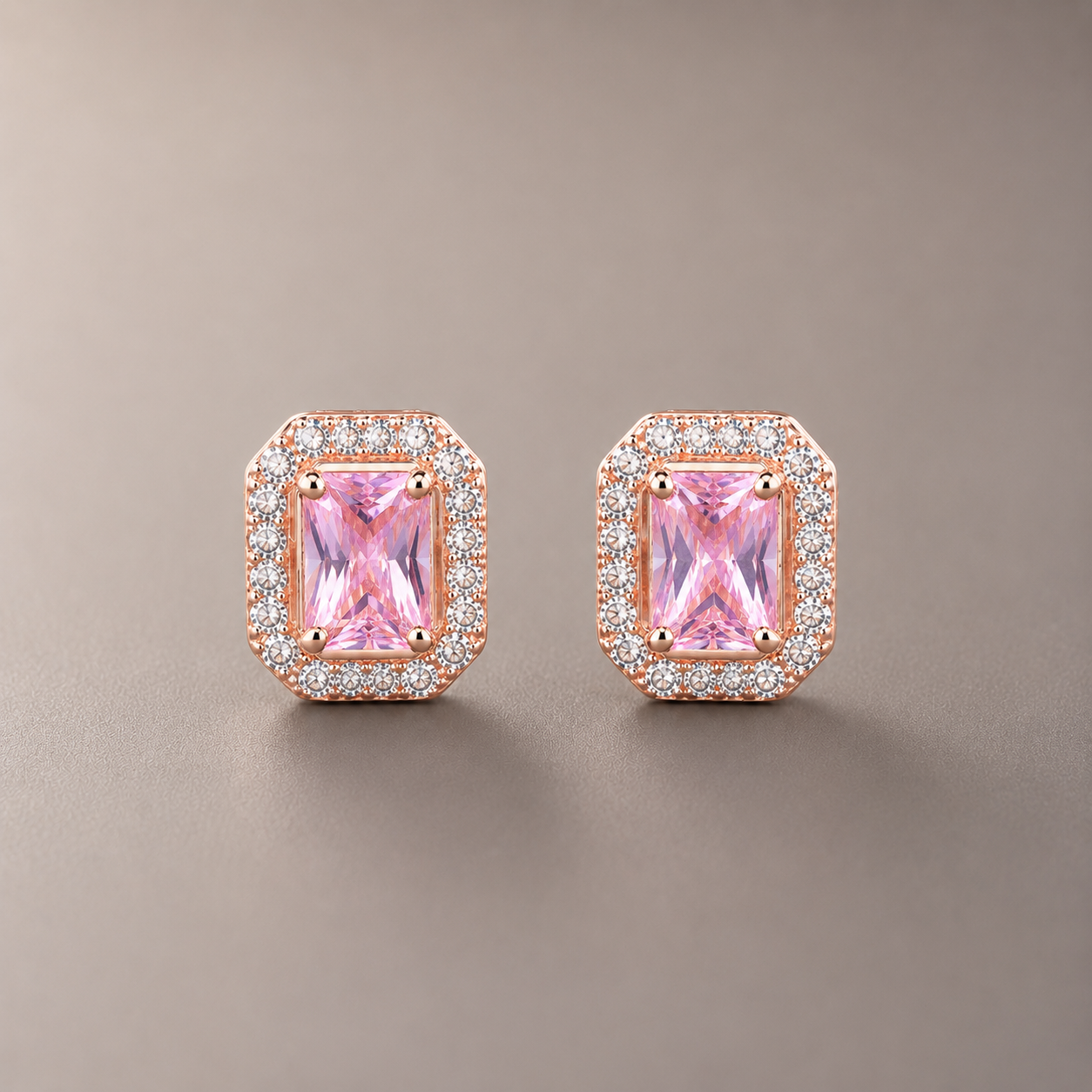 Blush Rose Emerald Stud Earrings 925 Silver for Women | Ivaana Silver