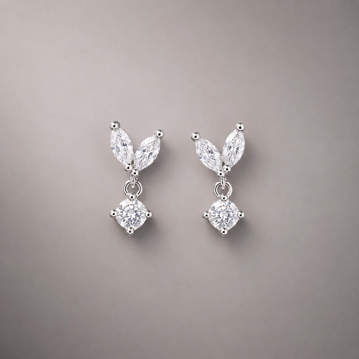 Elegant Marquise Drop Earrings 925 Silver for Women | Ivaana Silver