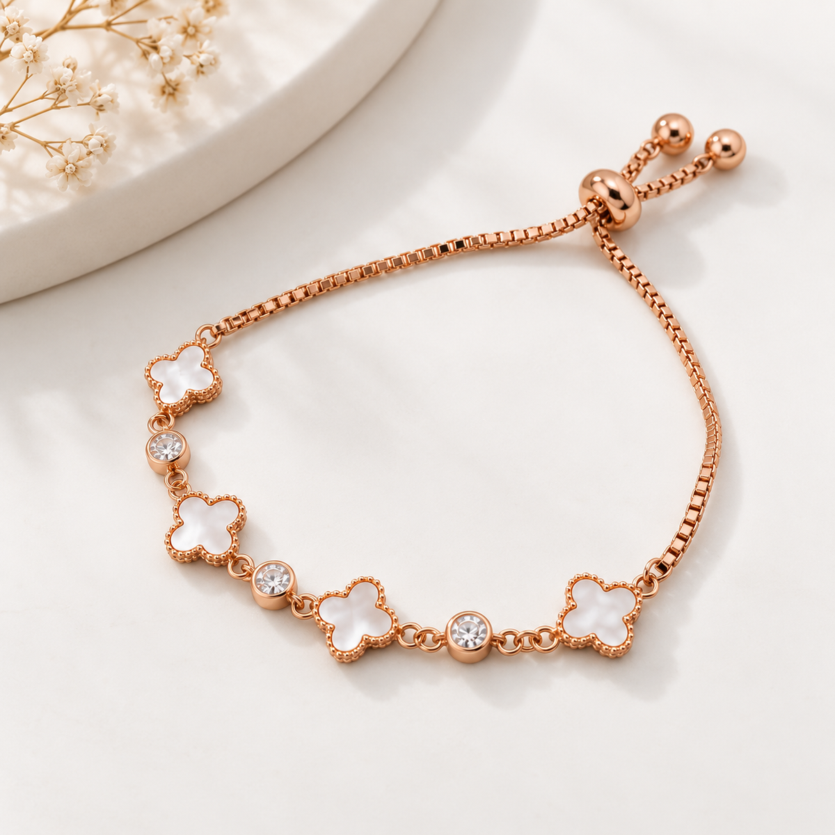 Lia Clover Bracelet 925 Silver for Women | Ivaana Silver