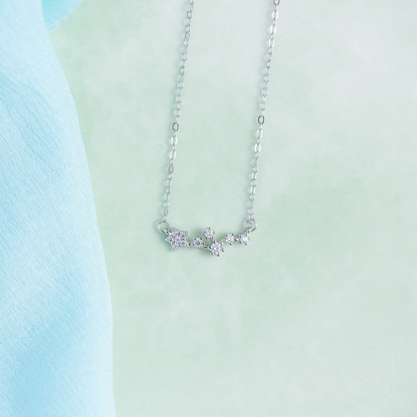 Silver Starry Night Charm Necklace