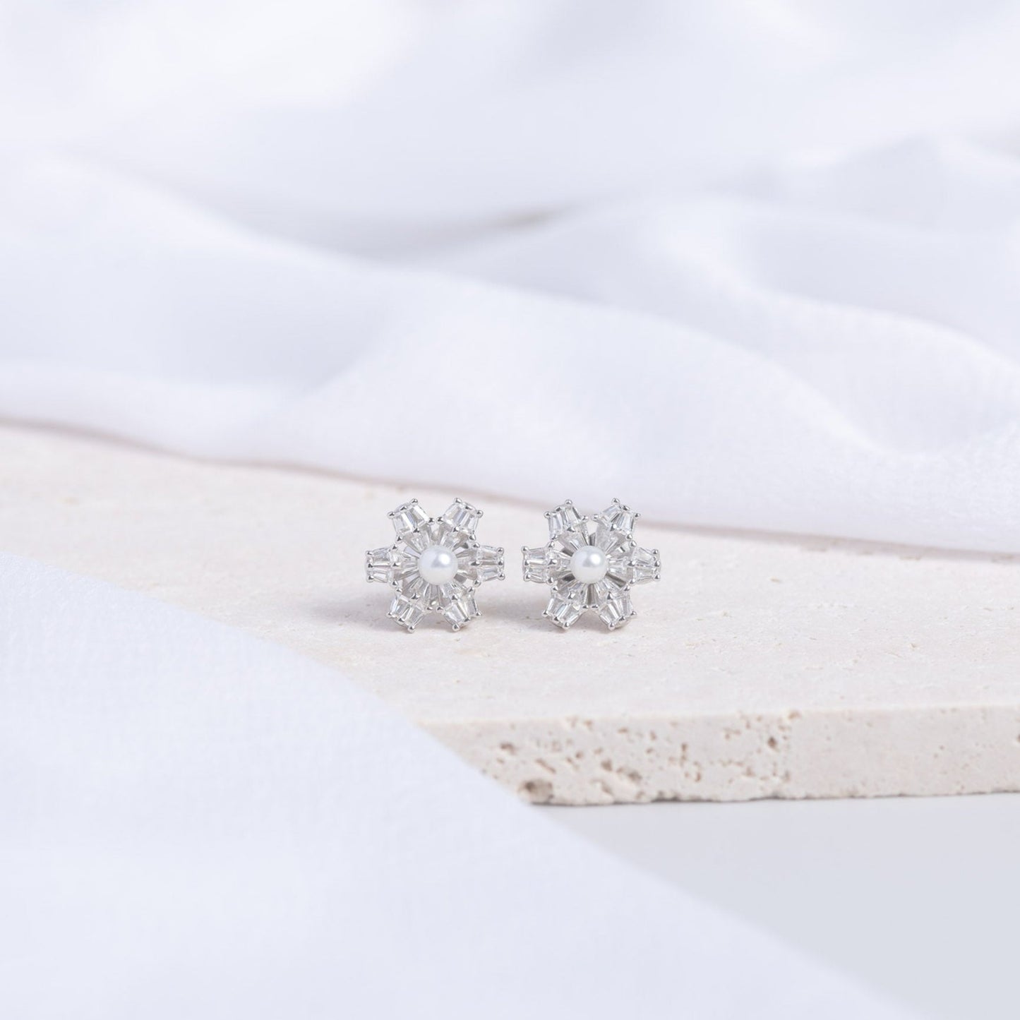 Silver Snowflake Stud