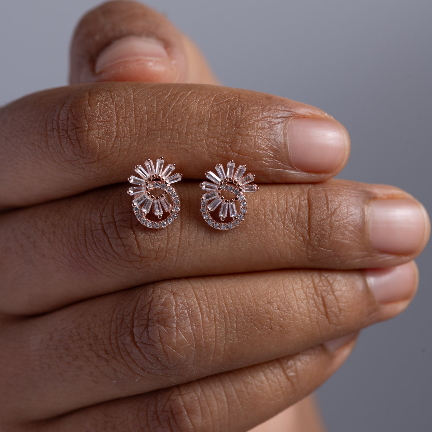 Pretty Floral Rose Stud