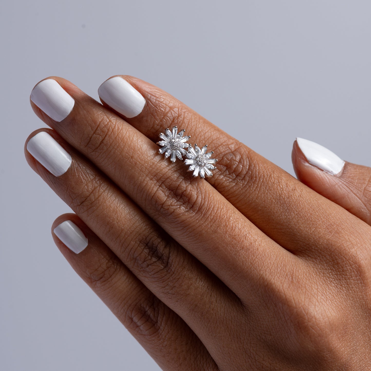 Silver Sunflower Stud