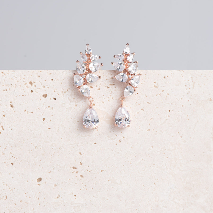 Diana Rose Drop Earrings 925 Silver for Women | Ivaana Silver