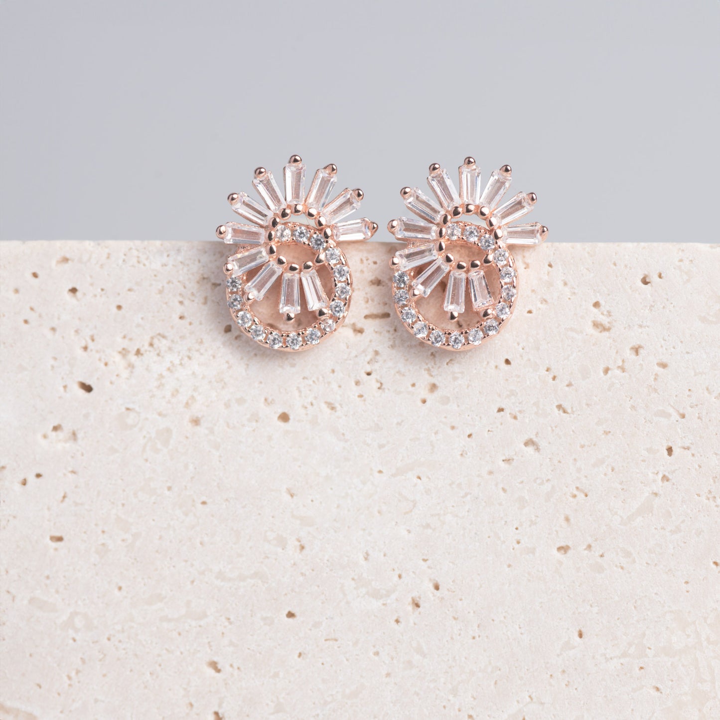 Pretty Floral Rose Stud