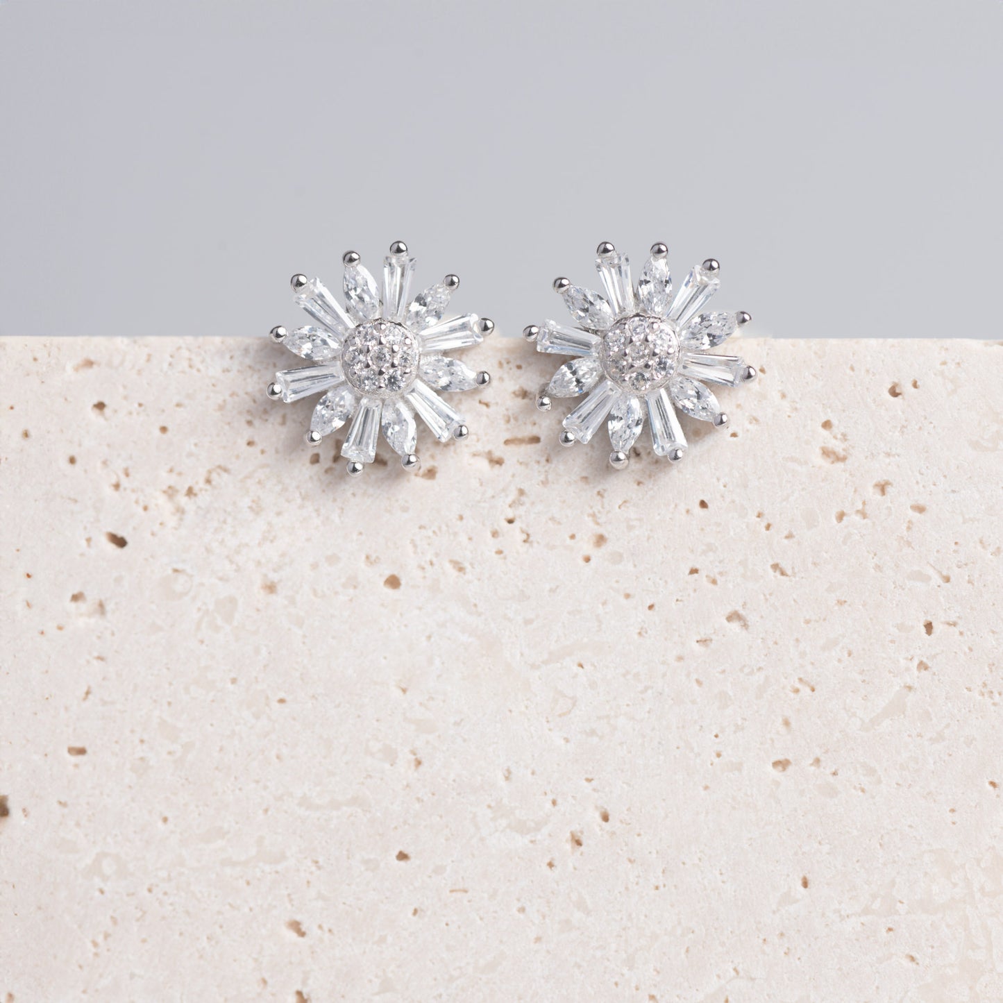 Silver Sunflower Stud