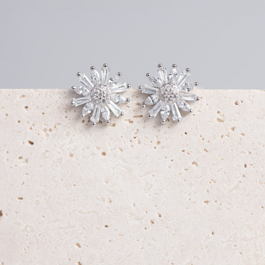 Silver Sunflower Stud