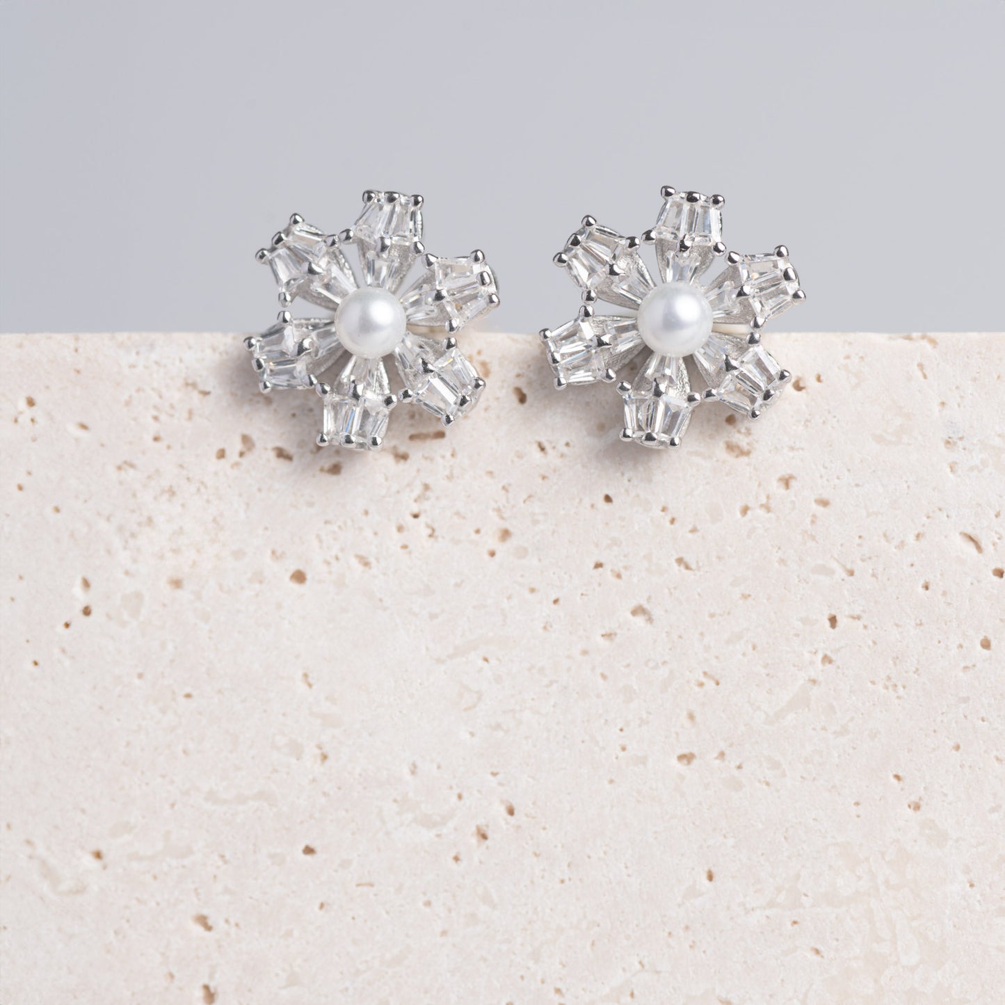 Silver Snowflake Stud