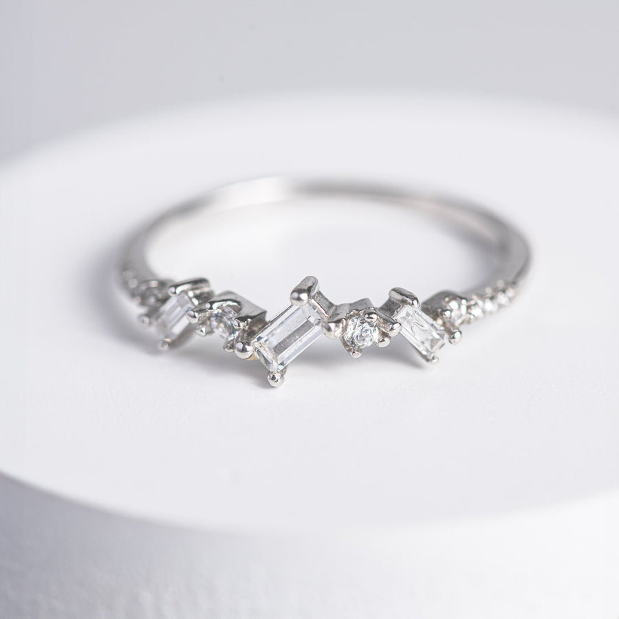 Princess Band Ring 925 Silver for Women | Ivaana Silver