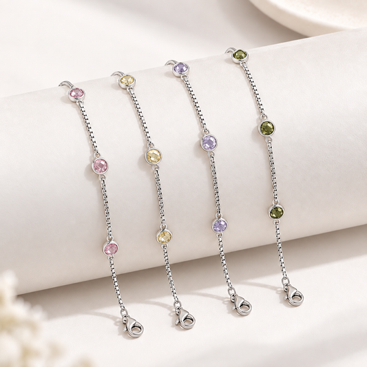 Gem Line Bracelet 925 Sterling Silver
