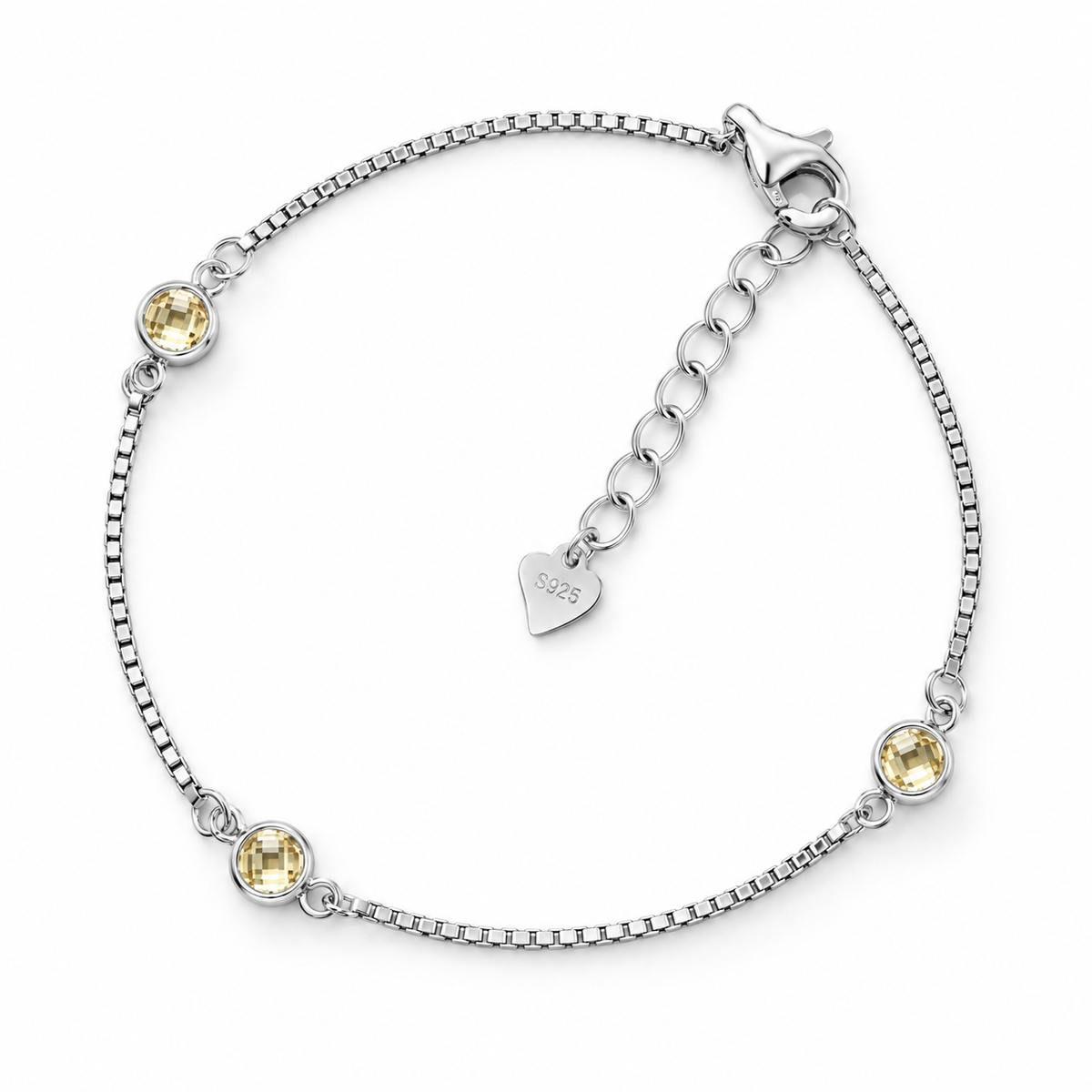 Gem Line Bracelet 925 Sterling Silver