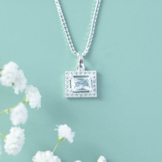 Radiant Halo Rectangle Pendant