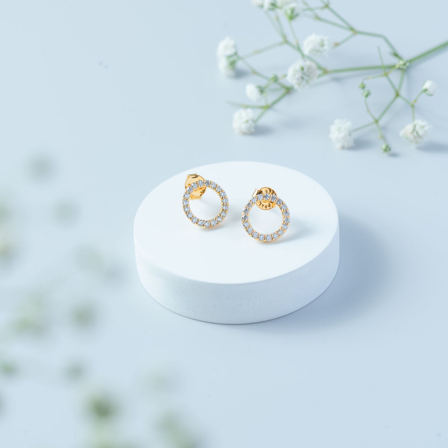 Radiant Halo Stud Earrings