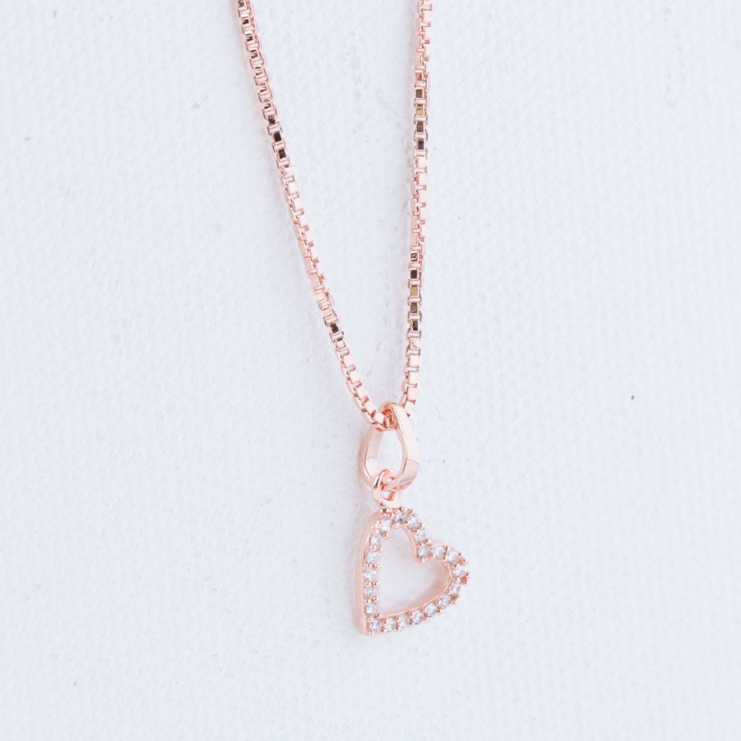 Whimsical Heart Sparkle Pendant (Rose Gold)