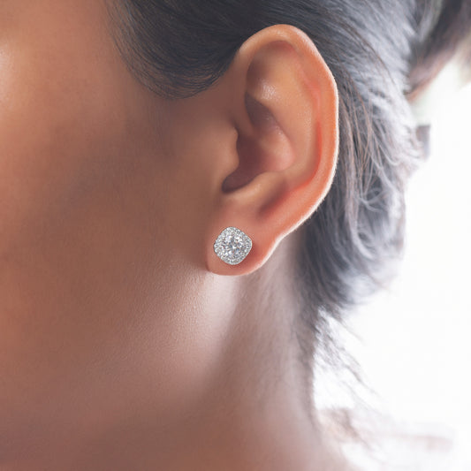 Luxe Halo Sparkle Studs