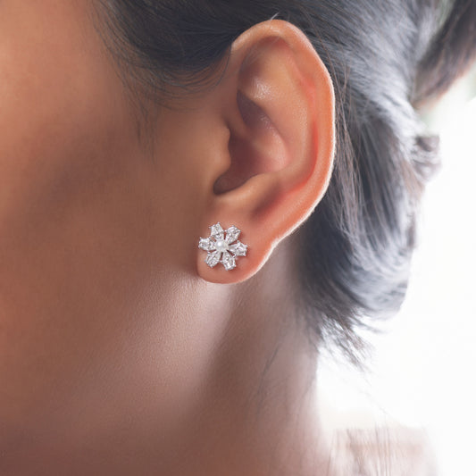 Silver Snowflake Stud