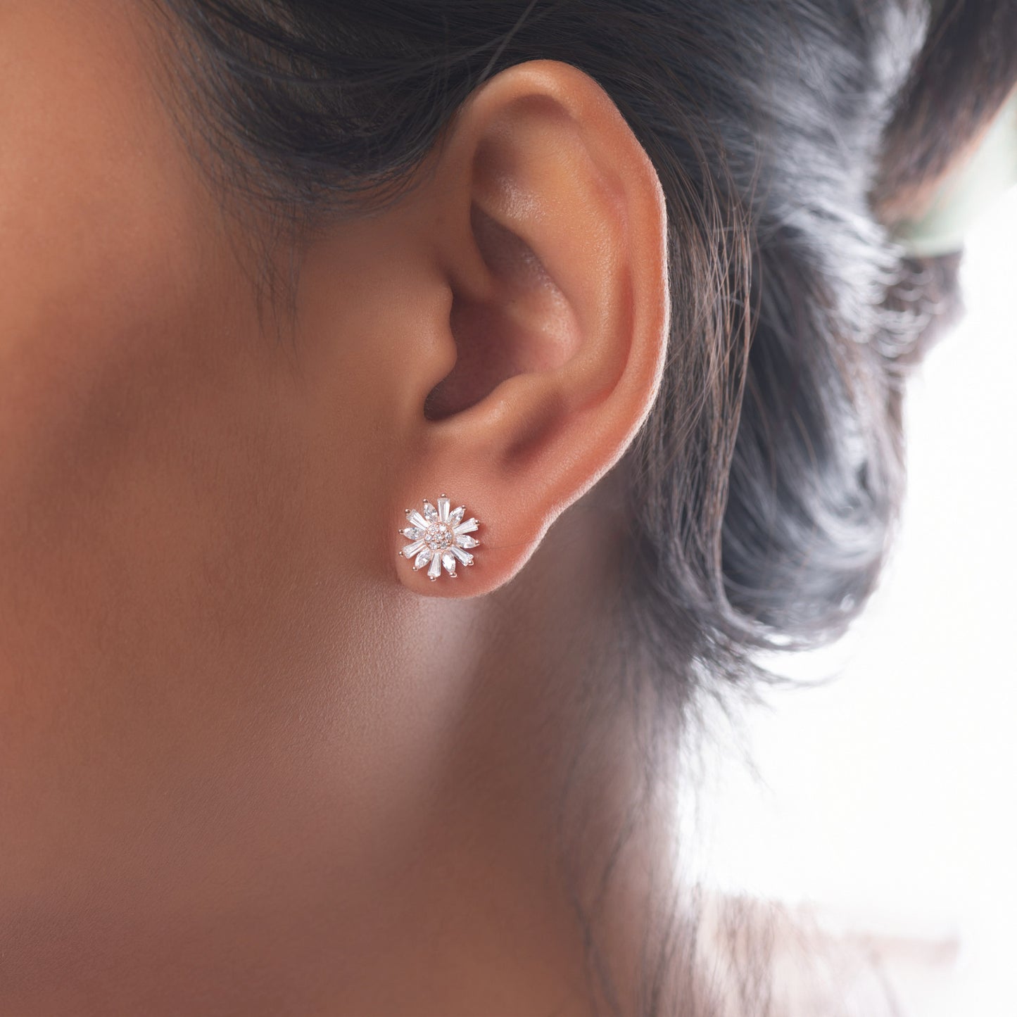 Silver Sunflower Stud