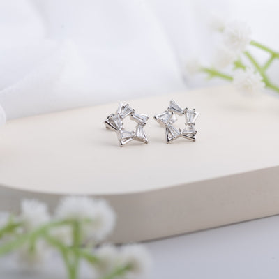 Twinkle Star Stud Earrings 925 Silver for Women | Ivaana Silver