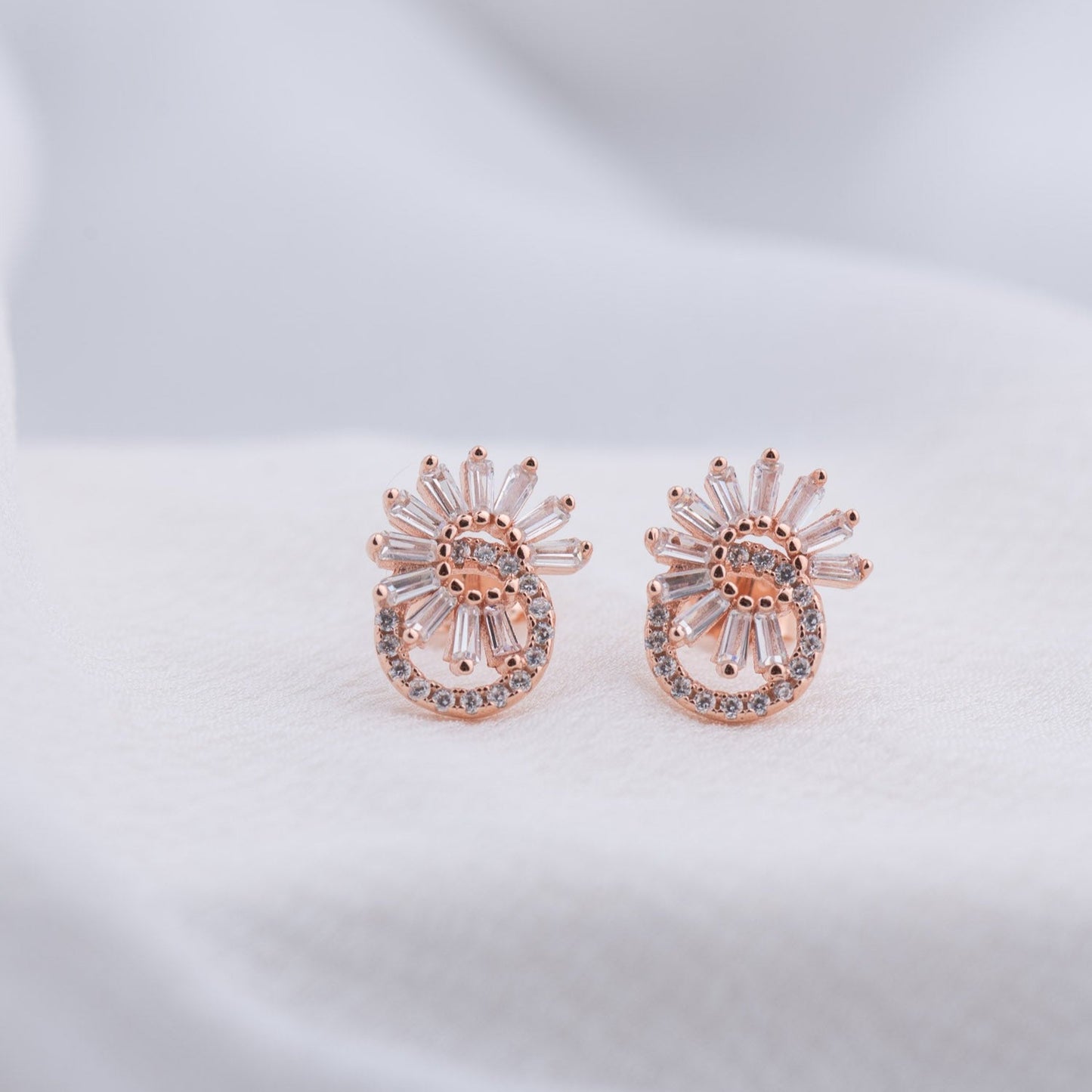 Pretty Floral Rose Stud