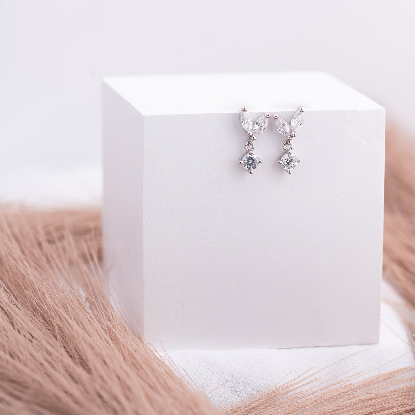 Elegant Marquise Drop Earrings 925 Silver for Women | Ivaana Silver