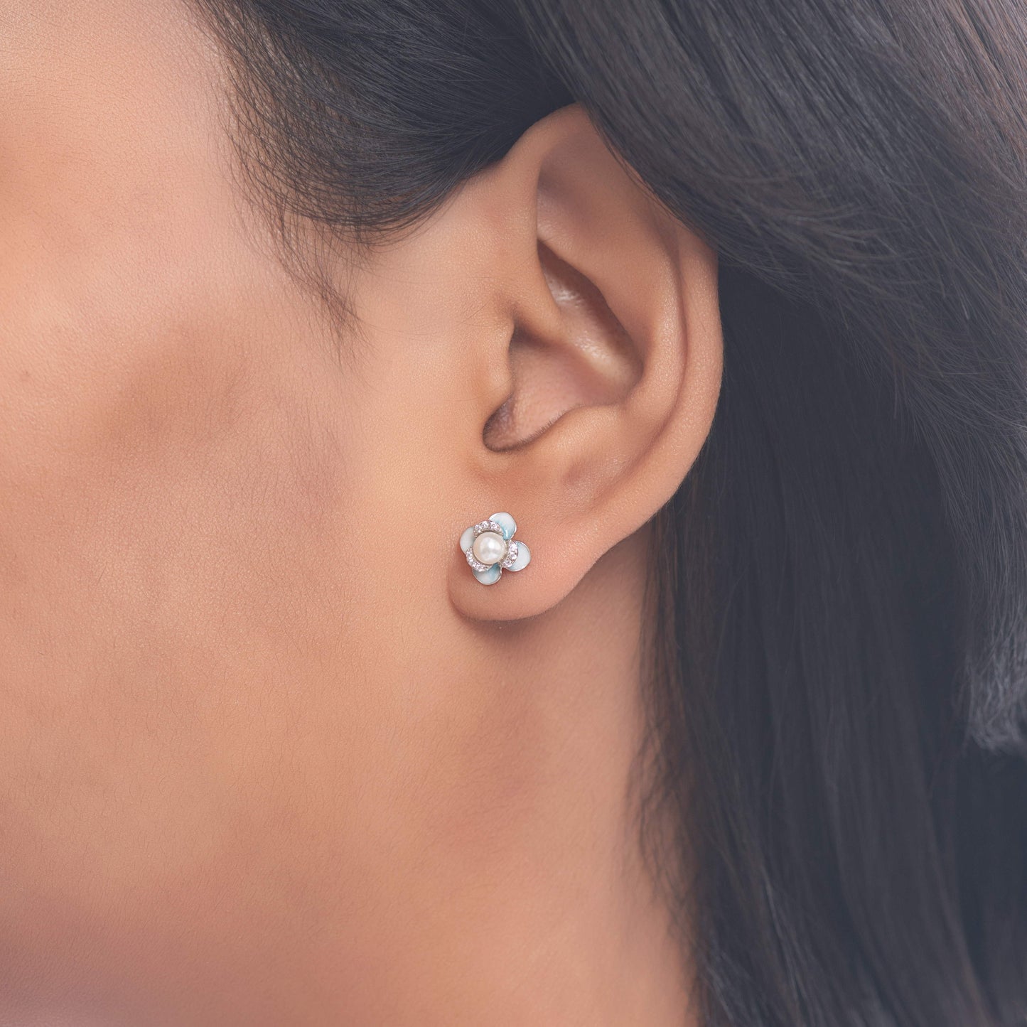 Blue Belle Floral Studs