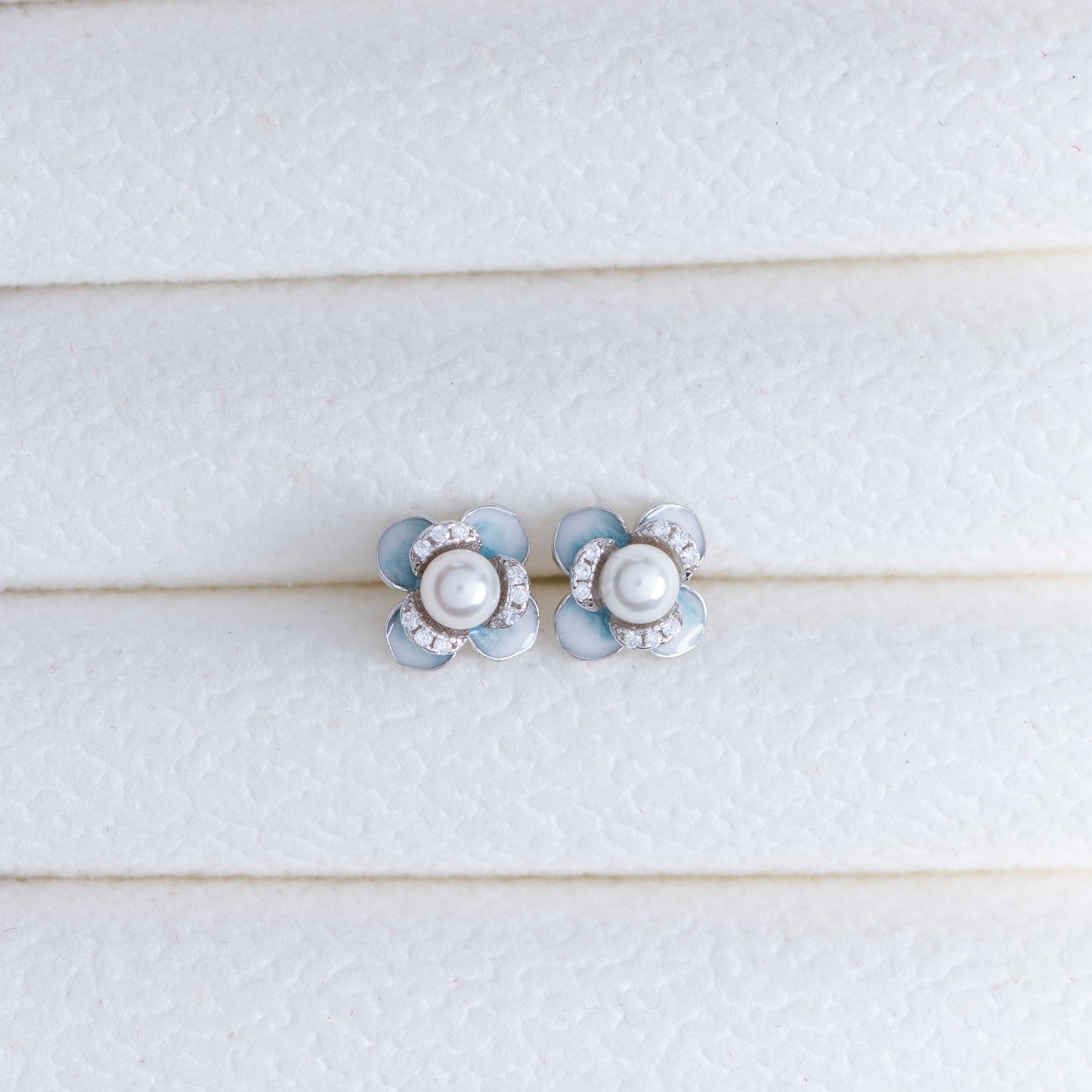 Blue Belle Floral Studs