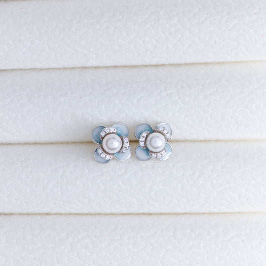 Blue Belle Floral Studs