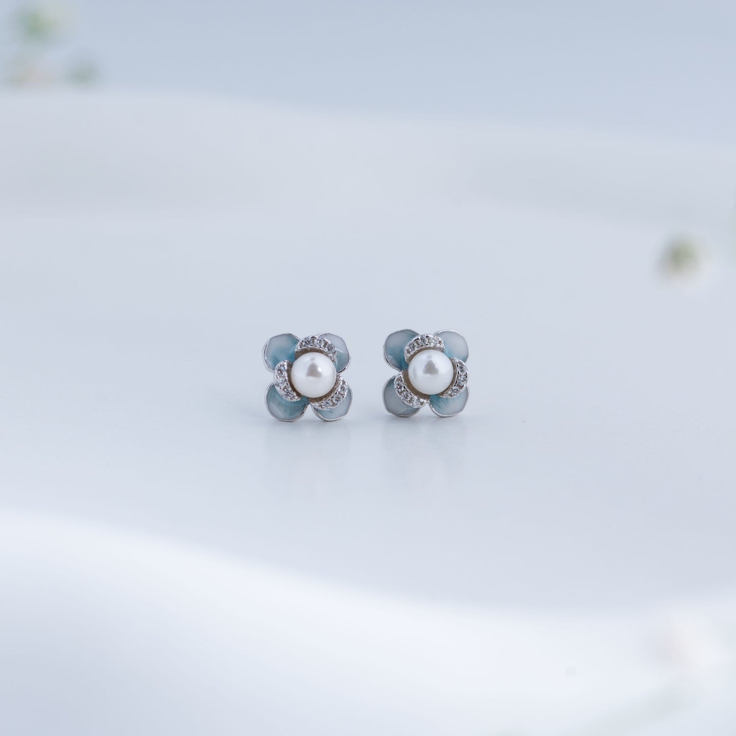 Blue Belle Floral Studs