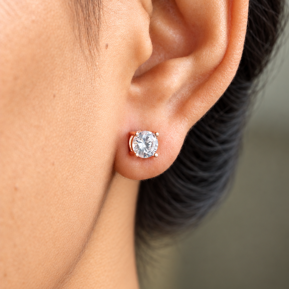 Solitaire Pear Drop Earrings
